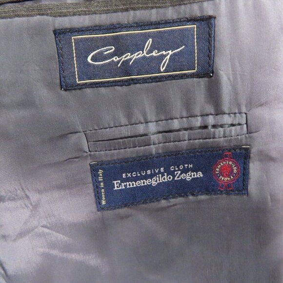 Coppley Ermenegildo Zegna Cloth Custom Blazer Jacket Sports Coat 46L Gray Stripe - Picture 6 of 14